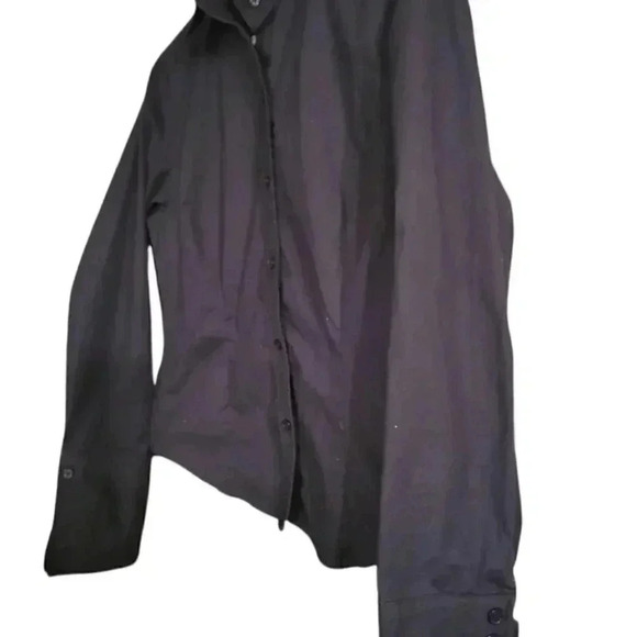 Tristan & Iseut Tailored Black Blouse size L - Picture 3 of 11